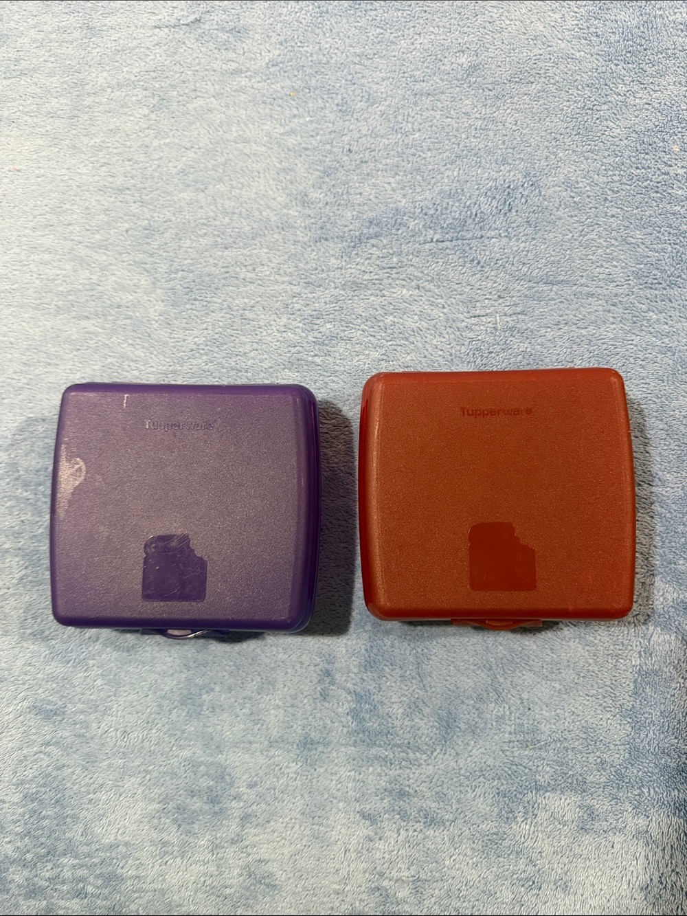 Vintage Tupperware Sandwich Snack Containers Set Red Purple Retro Lunch Box